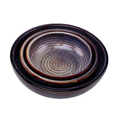 China Viable Transmutation Gradient Color Round Series Stoneware Reactive Deep Glazed Soup Bowls for sale