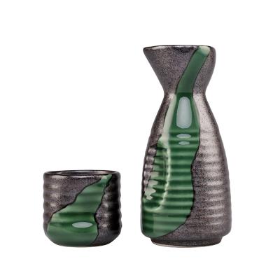 China Sustainable Hot Selling Japanese High Performance Personalized Green Black 50ml Ceramic Sake Cup for sale