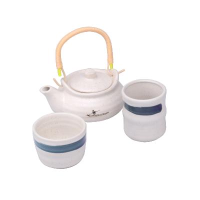 China Factory sale hot viable wholesale Japanese tea restaurant use ceramic stoneware cup and teapot blue and white with lid for sale