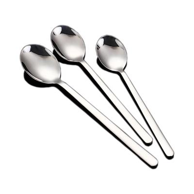 China 3pcs Different Sizes Food Grade 304 Stainless Steel Spoon Set Long Handle Ice Cream Tea Coffee Spoon Kitchen Accessories for sale