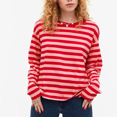 China Anti-pilling Women Clothing Ladies Clothing Plus Size T-shirt Casual Long Sleeve Cotton Textile Soft Crew Neck For Women Simple Monki Tops for sale