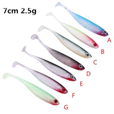 China Wholesale Soft Silicone Shad Swimming Fishing Plastics Swim Baits Set T Tail Bass Soft Fishing Lure for sale