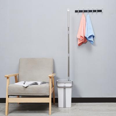 China Sustainable New Design Flat Microfiber Mop With Bucket for sale