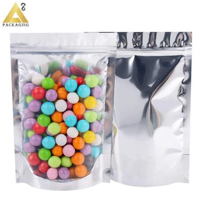 China Recyclable Custom Logo Stand Up Aluminum Foil Pouch Laser 3.5g 7g Mylar Glossy Clear Plastic Ziplock Bag for sale