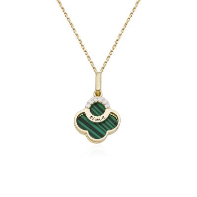 China Szesangsang FASHIONABLE copper-plated Malachite and INS Green Simple Shell Necklace European Fashion Necklace for sale