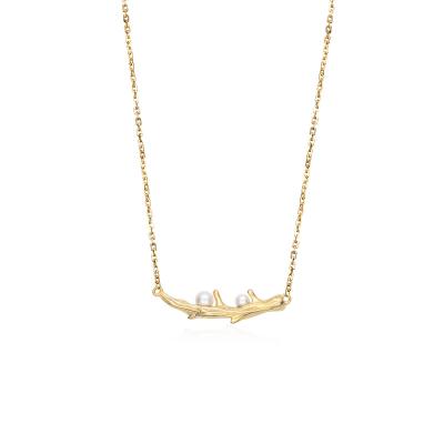 China FASHIONABLE Gold Plated Tree Branch Necklace Design Copper Bead Szesangsang High Class Feeling From Europe and USA Statistical Institute Fashion for sale