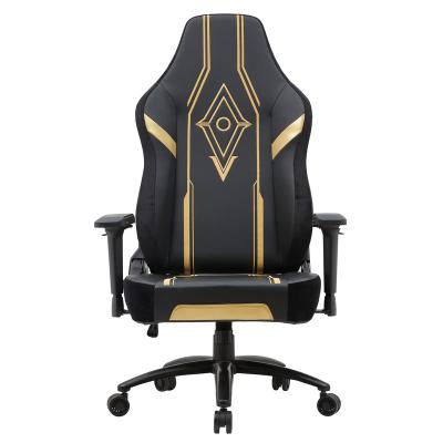 China (Size) Cheap Ergonomic Rotating Leather Black Yellow High Back Adjustable PC Computer Gaming Chair Europe for sale