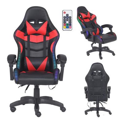 China Adjustable (Height) Customize OEM Ergonomic Gaming Chair RGB Led Recliner Black Computer Silla Gamer Led PC Game for sale