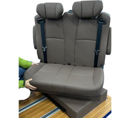 China caravan Luxury rotary folding flat seat RV accessories Campervan car double seat with double armrest and bed function for sale