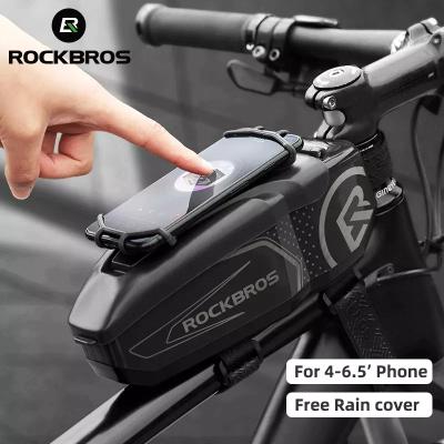 China ROCKBROS Travel PVC Box Bicycle Accessories Tool Frame Bag Phone Rainproof Recycling Front Tube Carry Bag Holder for sale