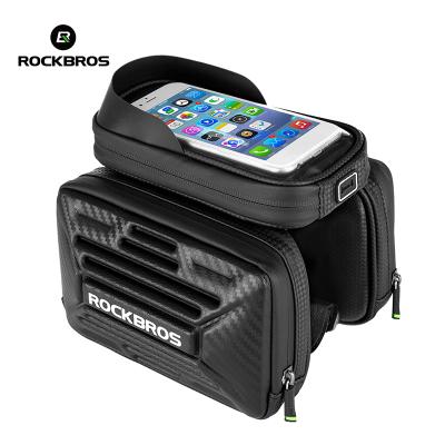 China ROCKBROS Mountain Bike Frame Travel Pannier Bag Outdoor Cycling Front Bag Bicycle Waterproof Phone for sale