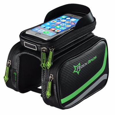 China ROCKBROS Waterproof and Reflective Bicycle Frame Front Head Top Tube Bag Bike Bicycle Bag for Phone for sale