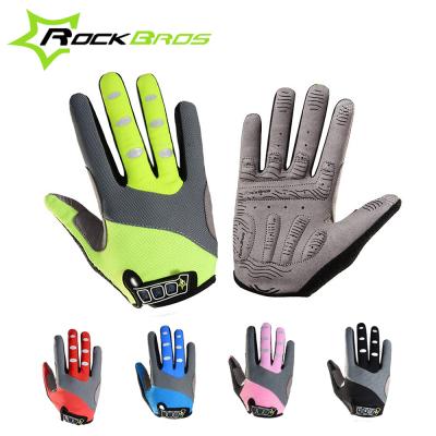 China Polyester RockBros Winter Bike Non-slip Gloves New Go Cycling Touch Screen Recycling Gel Finger Gloves Full Protection For Smartphone for sale