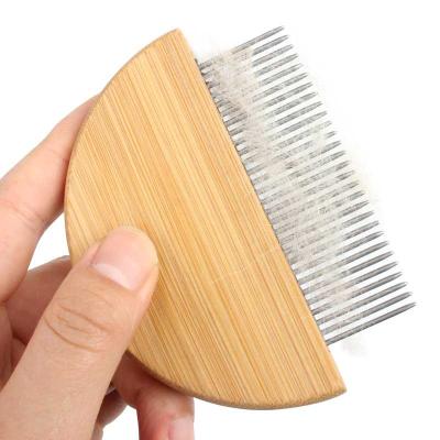 China Logo Dog Cat Metal Steel Pin Grooming Cleaning Brush Hair Comb Viable Custom Lice Bamboo Needle Comb for sale