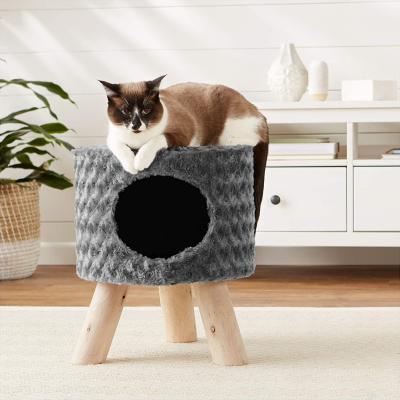 China Hot Selling Viable Cat Tree Scratching Cat Bed Cute Cylindrical Wooden Cat Tree for sale