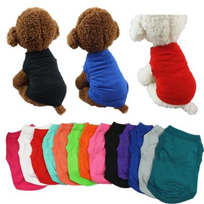 China Summer Viable Wholesale Custom Logo Factory Cotton Plain Color Cheap Pet Clothes Blank Dog T-shirt for sale