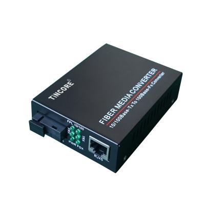 China high quality have 100M media converter pcba ethernet fiber converter single mode 10100basetx and 100basefx with 1*9 module TCE-3312ES20AB for sale