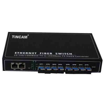 China Telecom Fiber Media Converter 10/100/1000M Optical Port Switch 8 SFP Fiber Telecom Fiber rj45 to SFP Converter Media Converter for sale