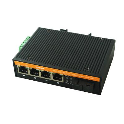 China POE Gold Supply 10/100M Port Industrial Ethernet Switch 4 Port Media Converter for sale