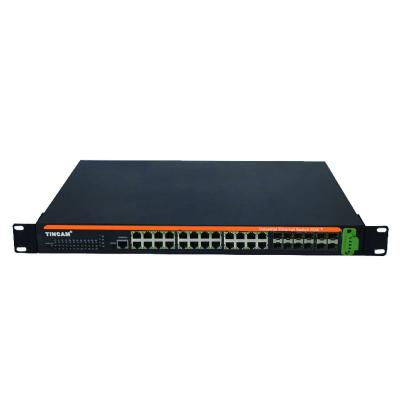 China 3 LACP Layers Managed All Gigabit With 12 Gigabit SFP Slots RSTP LACP 24 Port PoE Switch 10/100/1000Mbps Ethernet PoE Gigabit Switch for sale