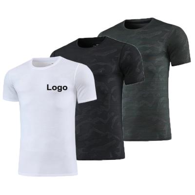 China Breathable Sport Polyester Spandex Custom Shirt Men Fitness Running T Shirts Gym Training Jogging Sportswear Quick Dry T-shirt for sale