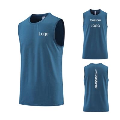 China CUSTOM LOGO Mens Tank Top Fitness Muscle Sleeveless Vest Workout T Shirt Gym Fitness Wear Singlet Men's Tank Tops for sale