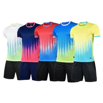 China Customized Breathable Plain T-shirt Shorts Suit Soccer Uniform Football Team Wear Full Set Soccer Jersey for sale