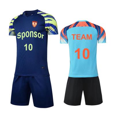 China Wholesale Sublimation Print Football Uniform Clothes Top Shorts Suit Cheap Soccer Jersey Set for sale