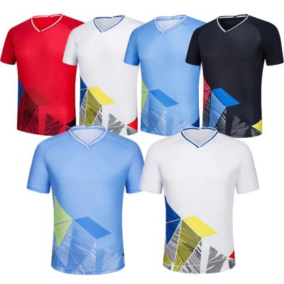 China Low MOQ Breathable Badminton Wear Sublimation Printed Men Badminton Jersey T Shirts for sale