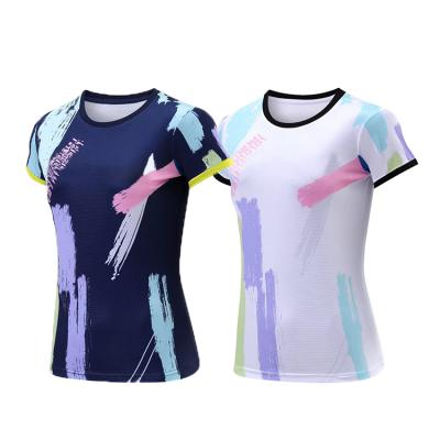 China Sublimation Custom Table Tennis Clothes Breathable Badminton T Shirts Tops Wear for Women Female for sale