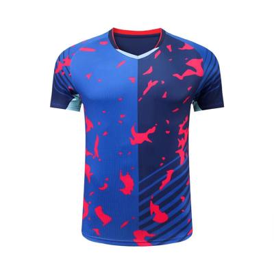 China Fast Drying Sublimation Printing Tennis Wear Adults Sports Wear Badminton Shirts for Men Women for sale