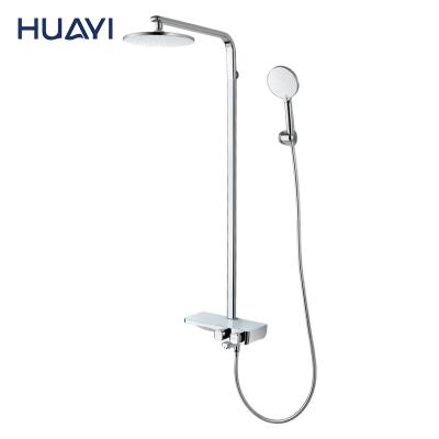 China Without Faucet Wall Mounted Faucet Mixer Slide Bar Huayi UPC CUPC Thermostatic Bathroom Shower Set for sale