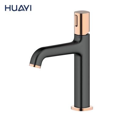 China Huayi Faucets Manufacturer UPC CUPC NSF Wash Hand Basin Faucet Bathroom Mixer Black Metered Basin Faucet for sale