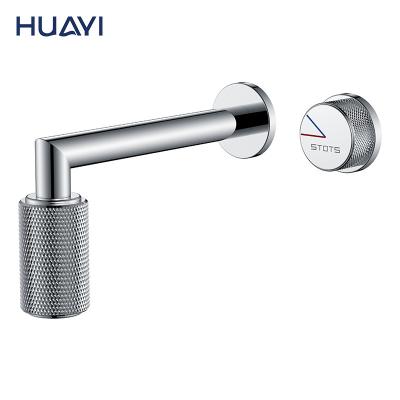 China Huayi Torneira Banheiro Bathroom Sink Faucets Single Lever Metered Wall Mounted Basin Mixer Tap Faucets Banheiro Taps for sale