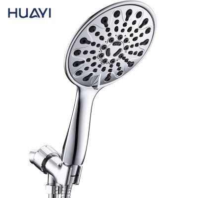 China Without Needles Huayi Chrome Modern ABS Showerhead SPA Hand Shower Set Plastic Power Shower Head for sale