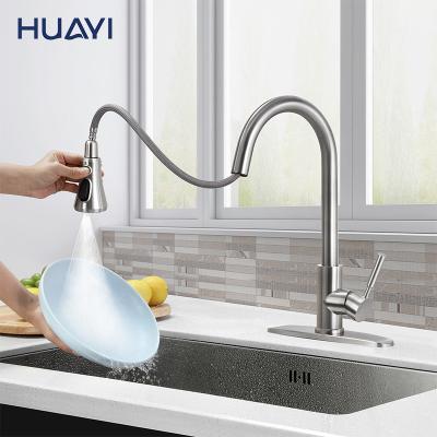 China Pull Down Spray Huayi Torneiras De Cozinha Flexible Lower Kitchen Faucet Tap Kitchen Sink Mixer for sale