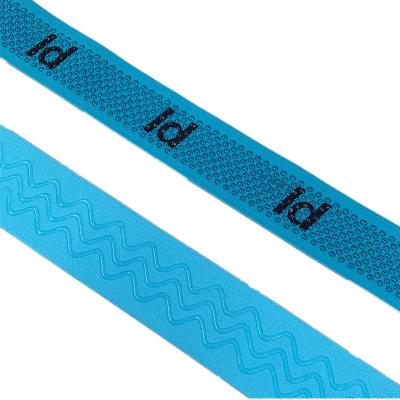 China Custom Logo Elastic Anti Slip Silicone Printed Embossed Logo Elastic Band Underwear Waistband Garment 3.5cm for sale