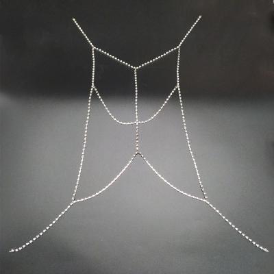 China New Design OEM Crystal Chain Eco - Friendly Fit On Garment Bodychain Silver And Gold Color for sale