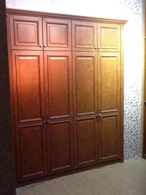 China Red Wood 4 Door Custom Bedroom Wardrobes Cabinet Hotel Indoor Decoration for sale