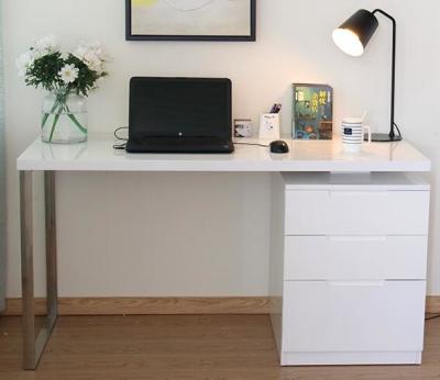 China White Corner Computer Desk With Drawers Contemporary Home Office Furniture for sale