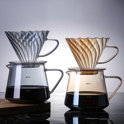 China New Design Bohemian Glass Coffee Filter Pot Set With Built-in Filter Cup for sale