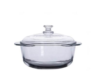 China Sustainable Tempered Glass Heat Resistant Pot With Lid Suitable For Cold And Hot Transparent Kitchen Household for sale