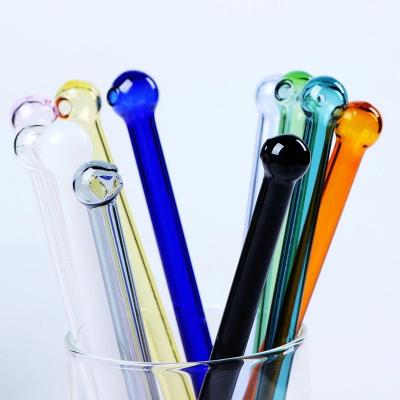 China Disposable Colorful Reusable Clear Glass Drinking Straw For Milkshake Drinks Thick Straws for sale