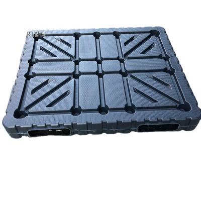 China Double Style Faced Durable 1200*1200*150 Mm Recycle Full Perimeter Bottom Reinforced Stacking Plastic Pallets for sale