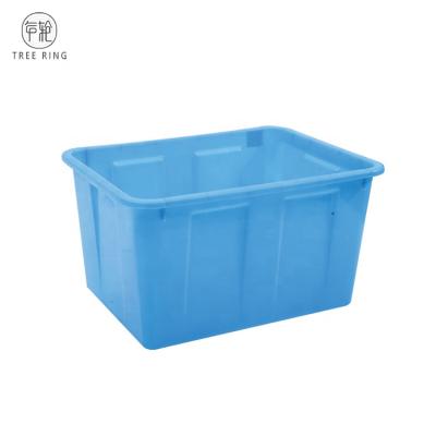 China Storage Blue Color HDPE 50L Plastic Stackable Small Water Tank For Fishing Moving Storage for sale