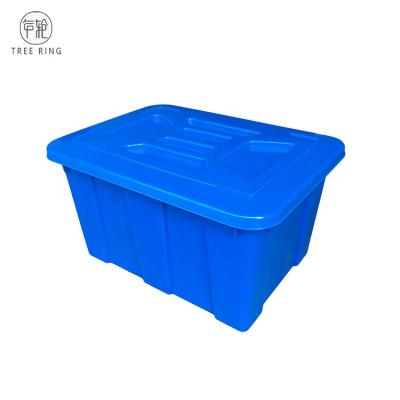 China Recyclable Stack Plastic Water Tank With Lids For Printing And Dyeing Industrial Storage Box 670*490*390 mm for sale