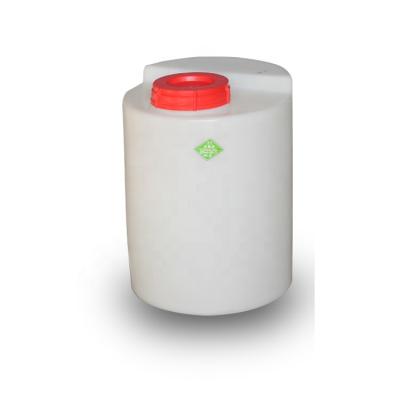 China Hotels 50 Liter Round Polyethylene Dome Top Damped Plastic Chemical Water Storage Metering Tank for sale