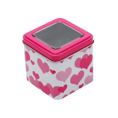 China Luxury Exquisite Customizable Metal Tin Watch Box Heart Pattern Metal Watch Box For Watch Collection for sale