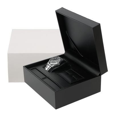 China Factory Supply Wholesale Classic Elegant Luxury Vintage PU Black Leather Watch Box for sale