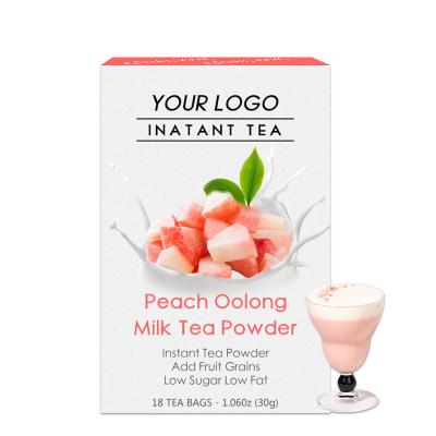 China Instant Fruit Organic Real Cold Grain Tea Brewing Tea Milk Oolong Peach Powder Instant Tea Powder for sale